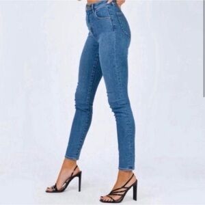 ROLLA'S High-Rise Skinny Jeans in Blue Denim